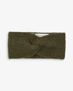 Bandeau croisé en maille kaki Auden