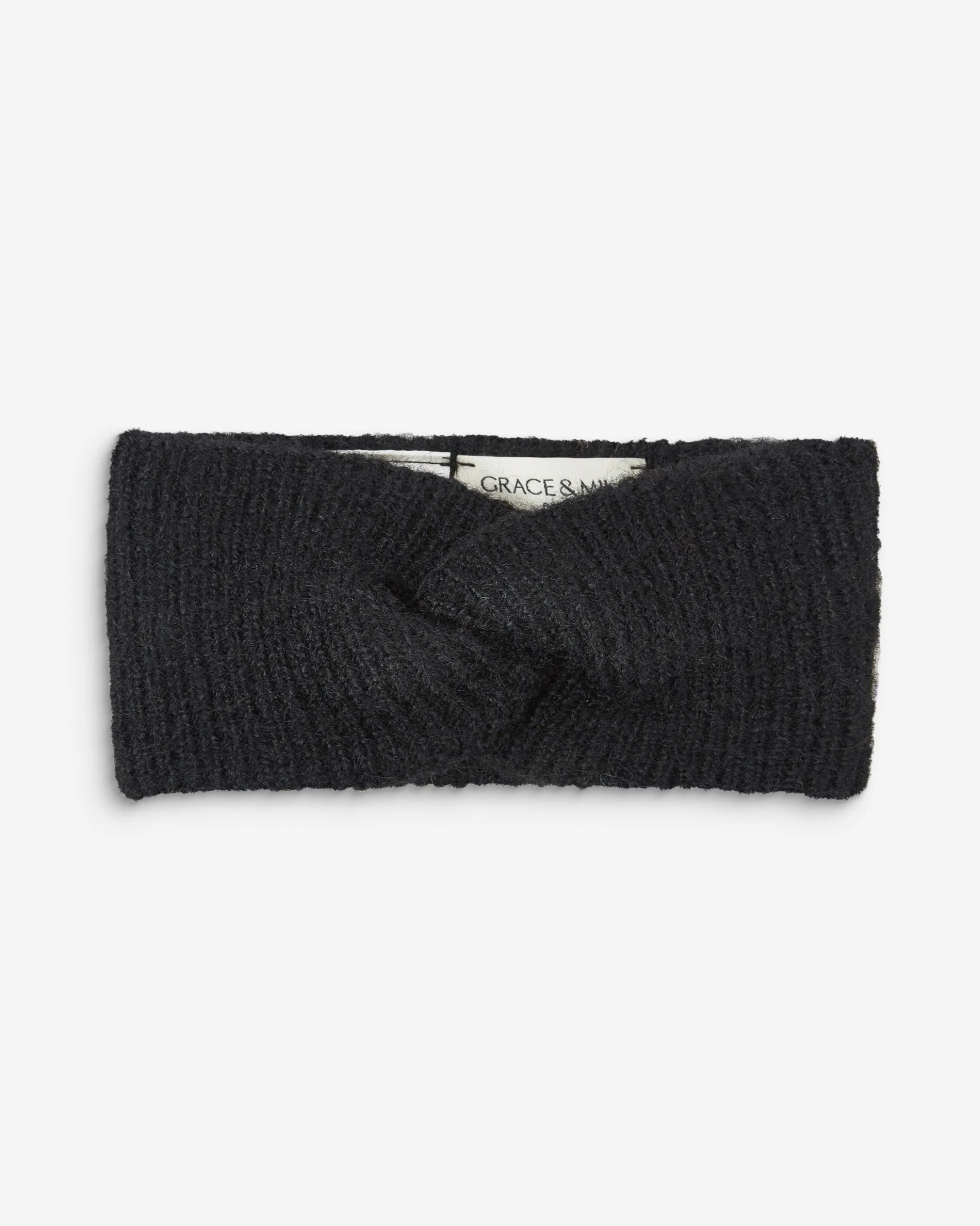 Bandeau croisé en maille noir Auden