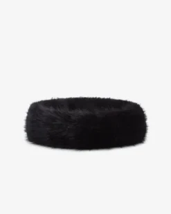Bandeau en fausse fourrure douce noir Bambi