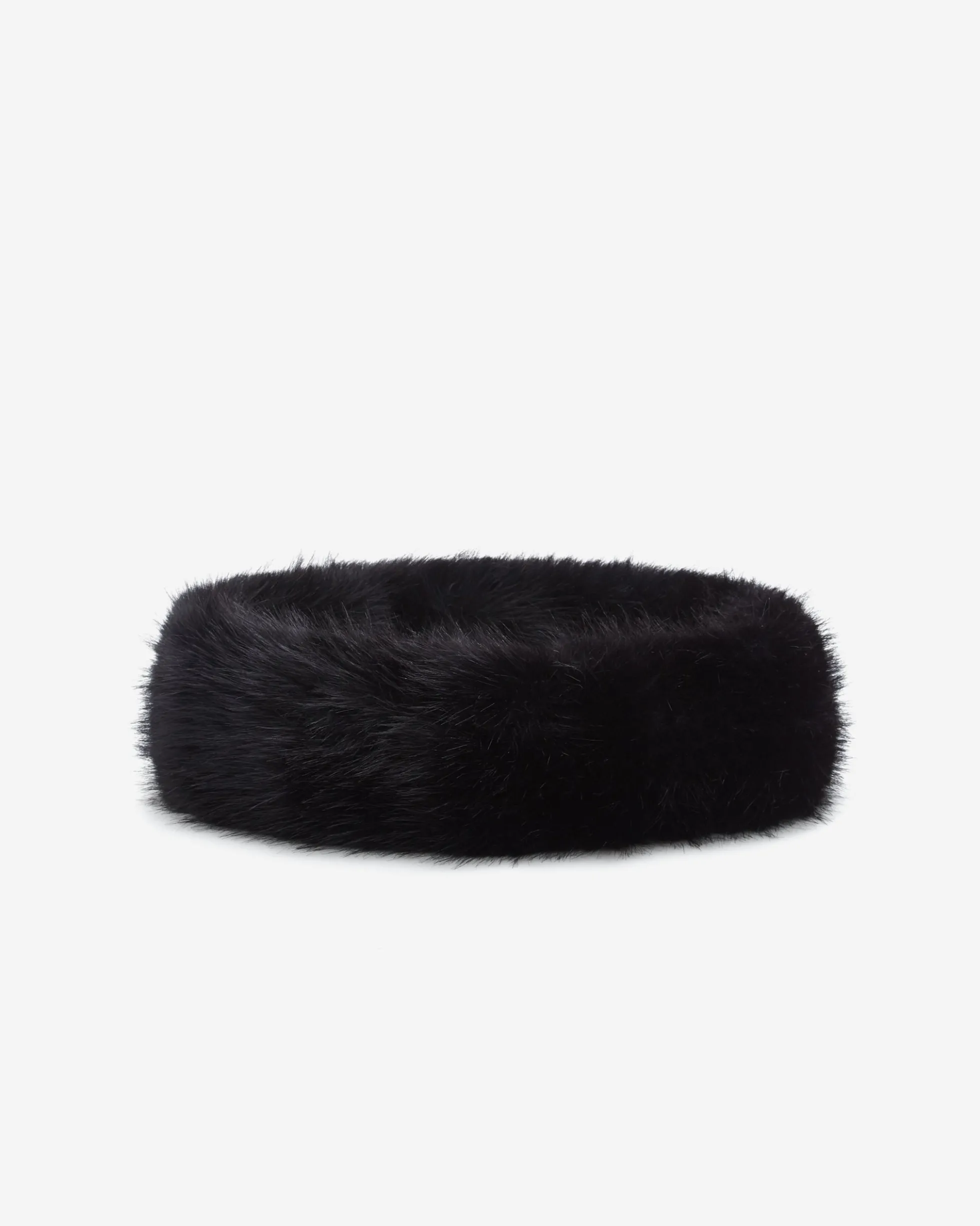 Bandeau en fausse fourrure douce noir Bambi