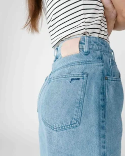 Bermuda long en jean taille haute skyblue Will