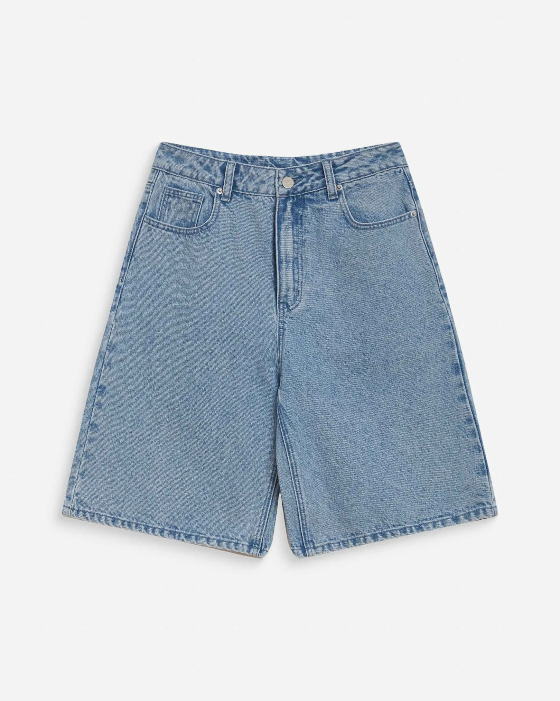 Bermuda long en jean taille haute skyblue Will