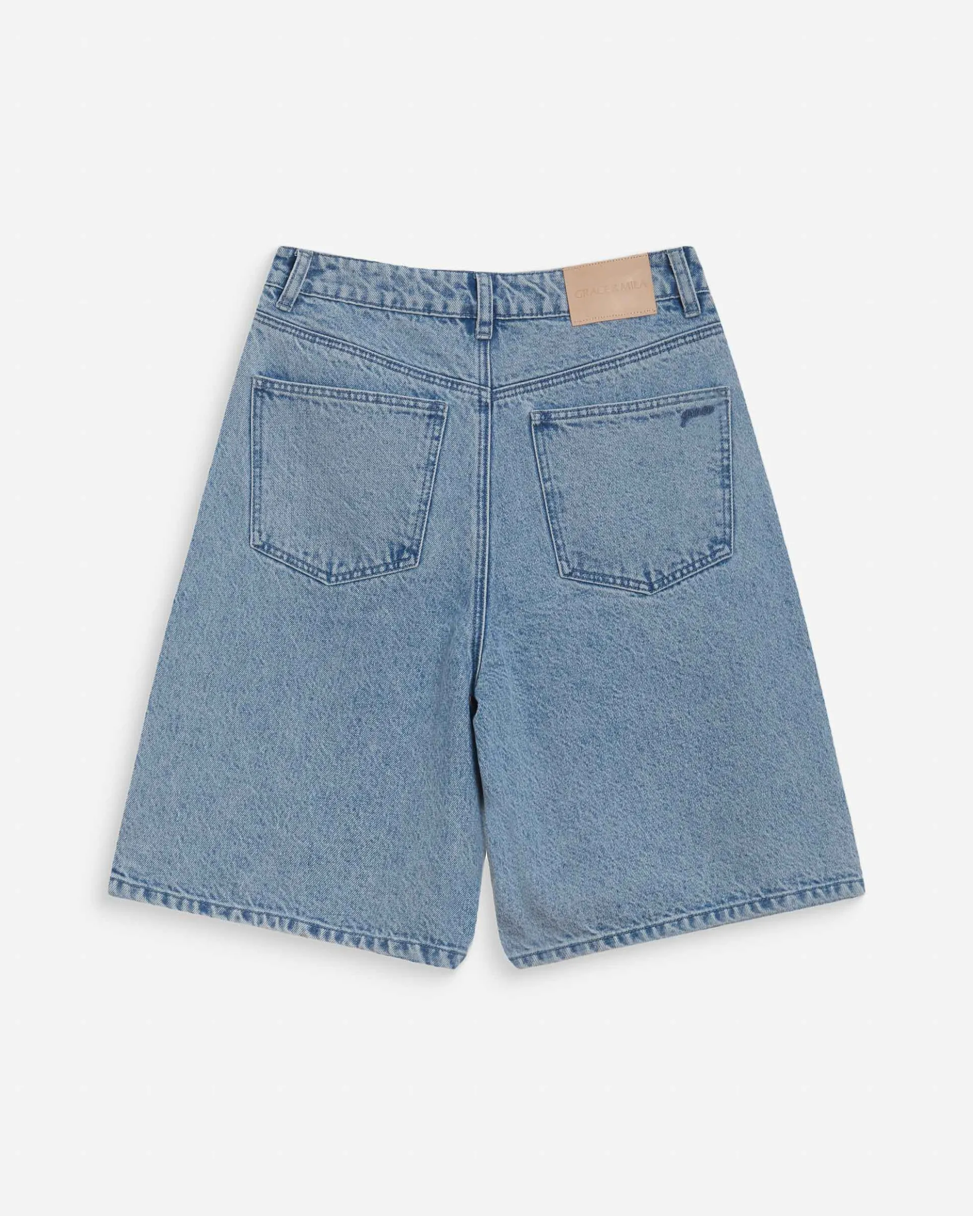 Bermuda long en jean taille haute skyblue Will