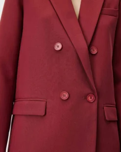 Blazer droit à boutonnage croisé terracotta Noix