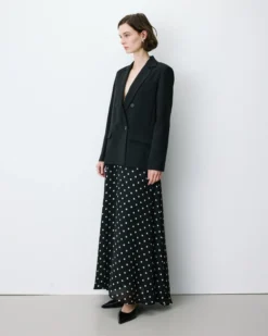 Blazer droit à boutonnage croisé noir Noix