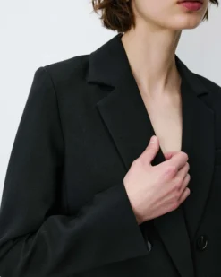 Blazer droit à boutonnage croisé noir Noix
