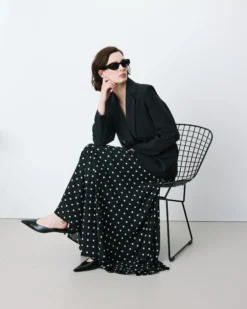 Blazer droit à boutonnage croisé noir Noix