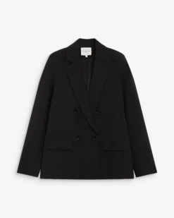 Blazer droit à boutonnage croisé noir Noix