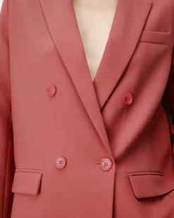 Blazer droit à boutonnage croisé blush Noix