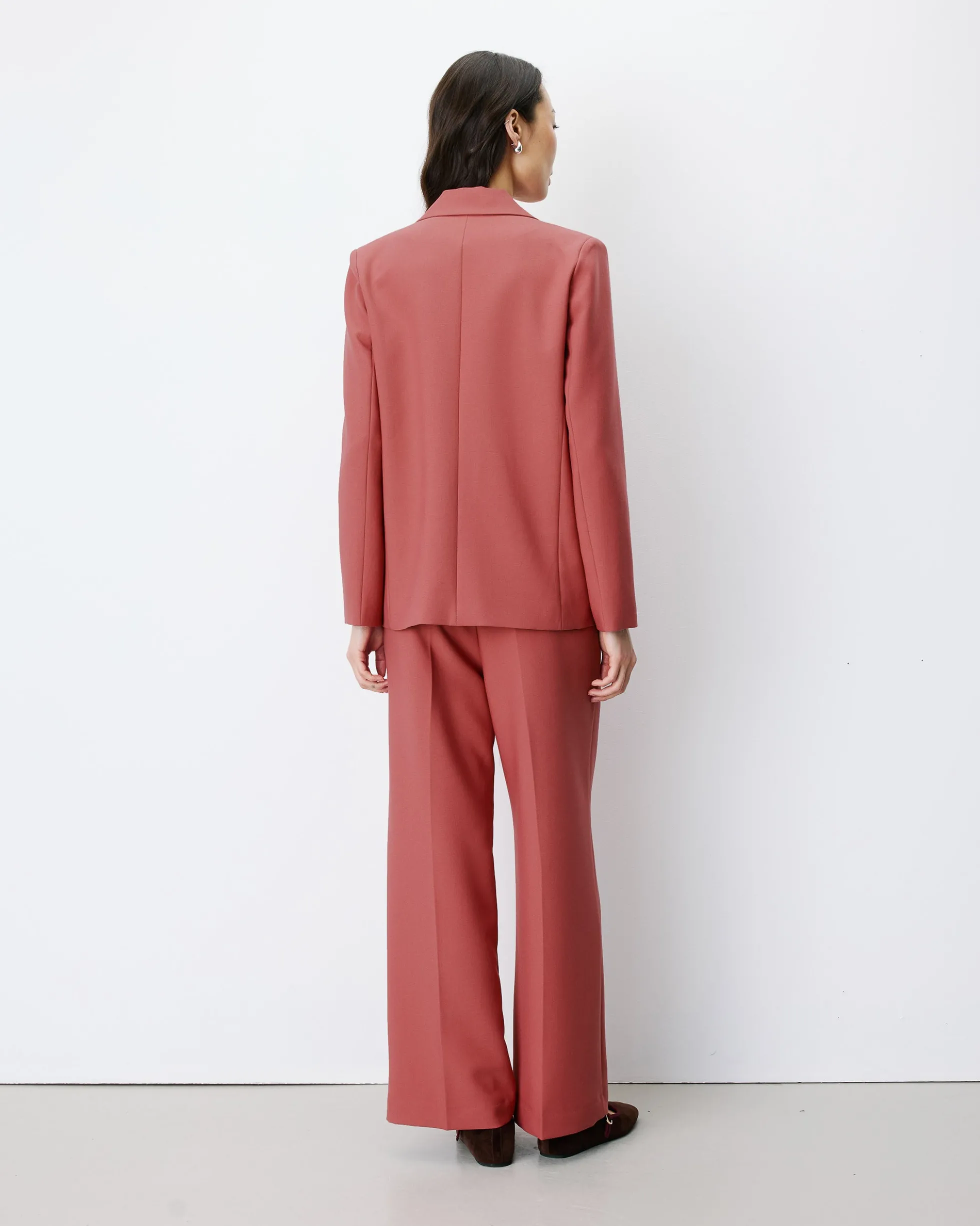 Blazer droit à boutonnage croisé blush Noix