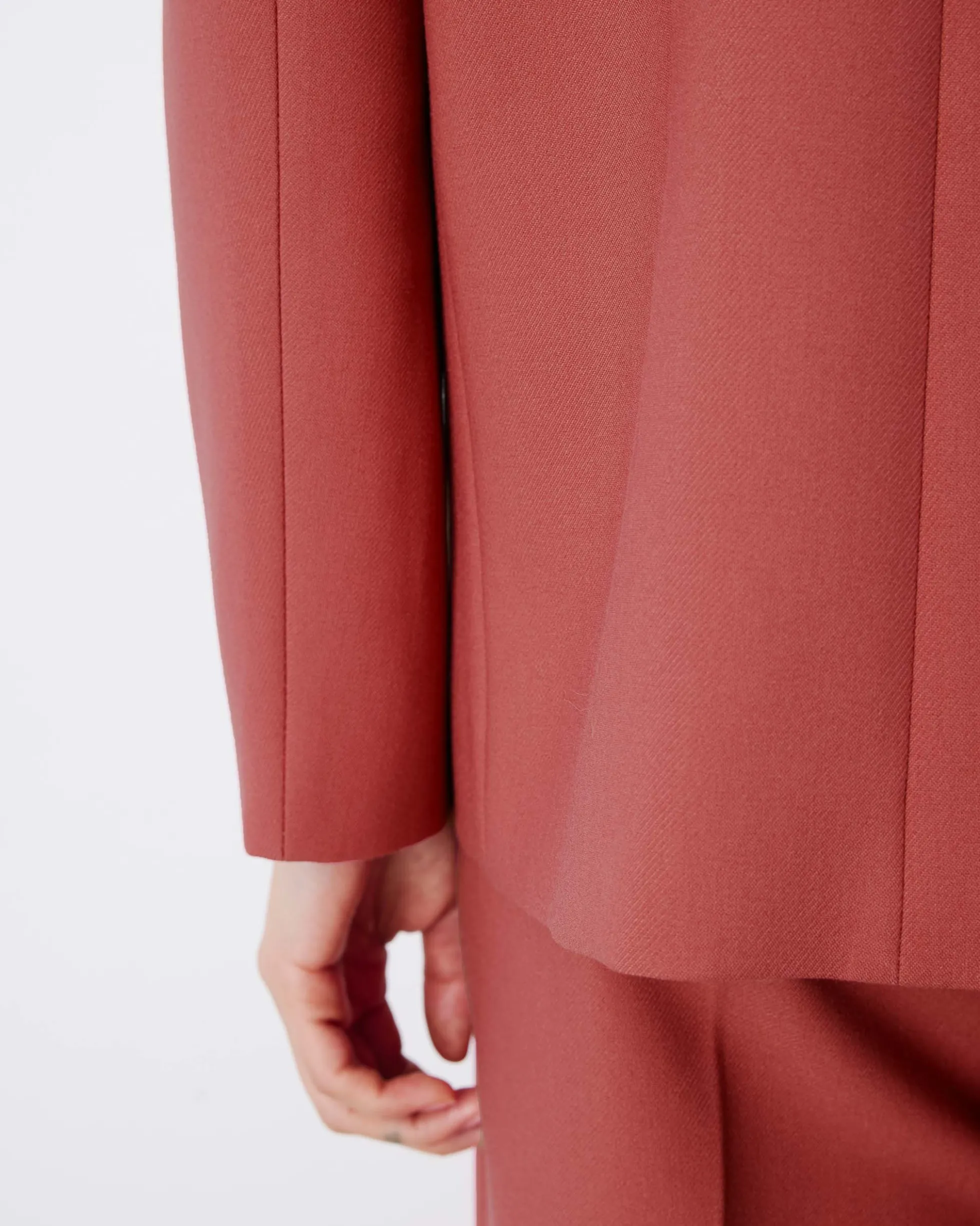 Blazer droit à boutonnage croisé blush Noix
