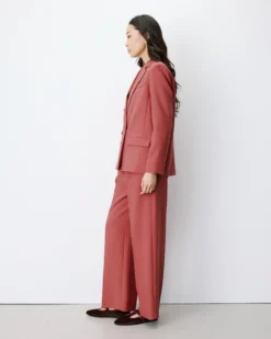 Blazer droit à boutonnage croisé blush Noix