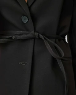 Blazer droit cintré à la taille chocolat Acario