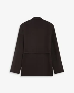 Blazer droit cintré à la taille chocolat Acario