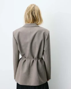 Blazer droit rayé cintré à la taille rayure Acario