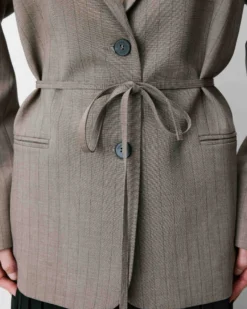 Blazer droit rayé cintré à la taille rayure Acario