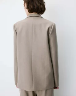 Blazer droit simple boutonnage à poches beige Alarick