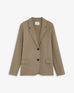 Blazer droit simple boutonnage à poches beige Alarick