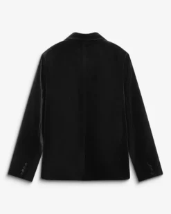 Blazer large en velours à double boutonnage noir Bradley