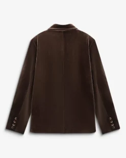 Blazer large en velours à double boutonnage chocolat Bradley