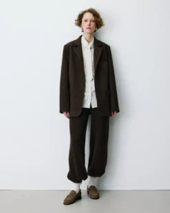 Blazer oversize structuré à boutons au dos chocolat Behati
