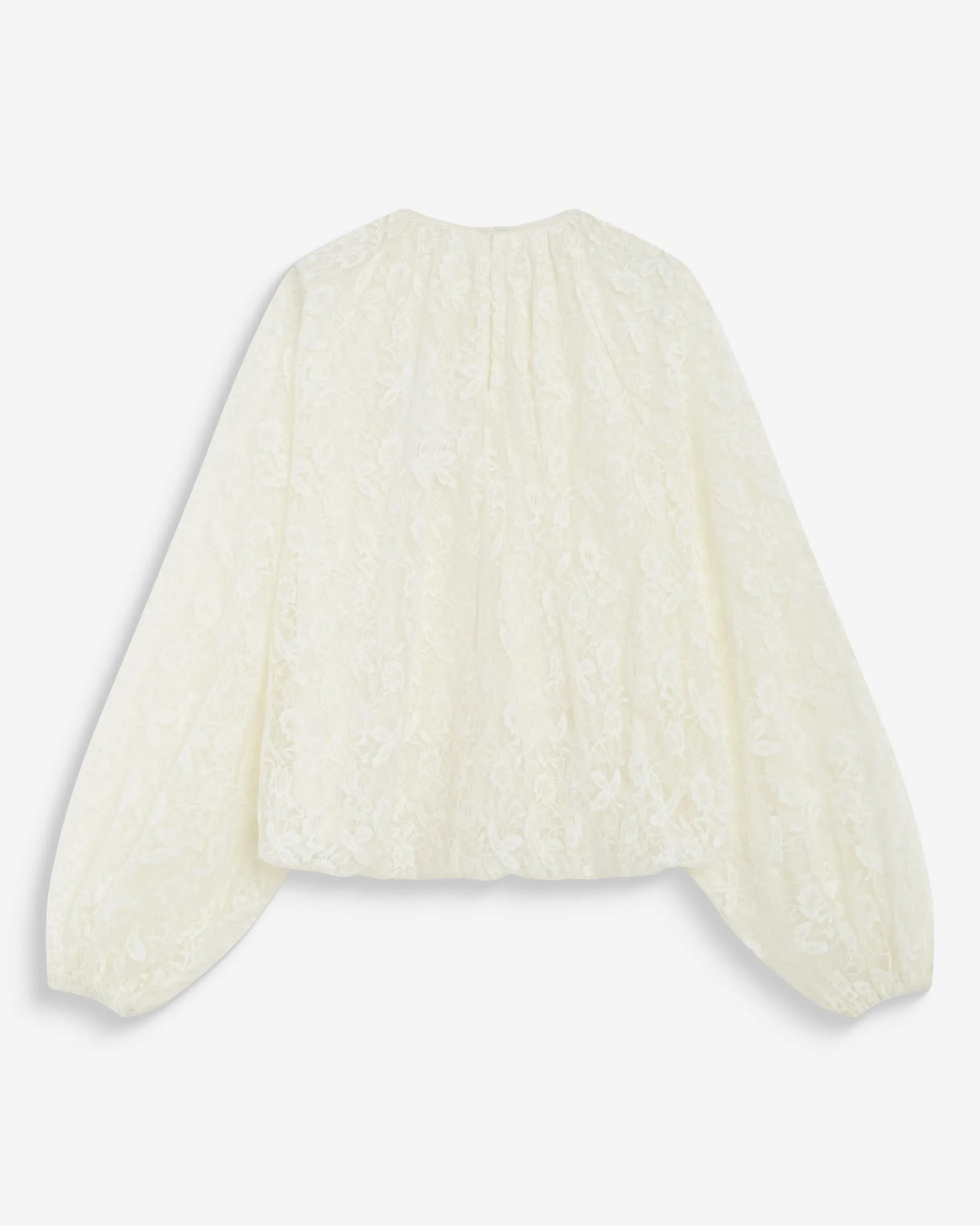 Blouse fluide en dentelle manches bouffantes ecru Beth