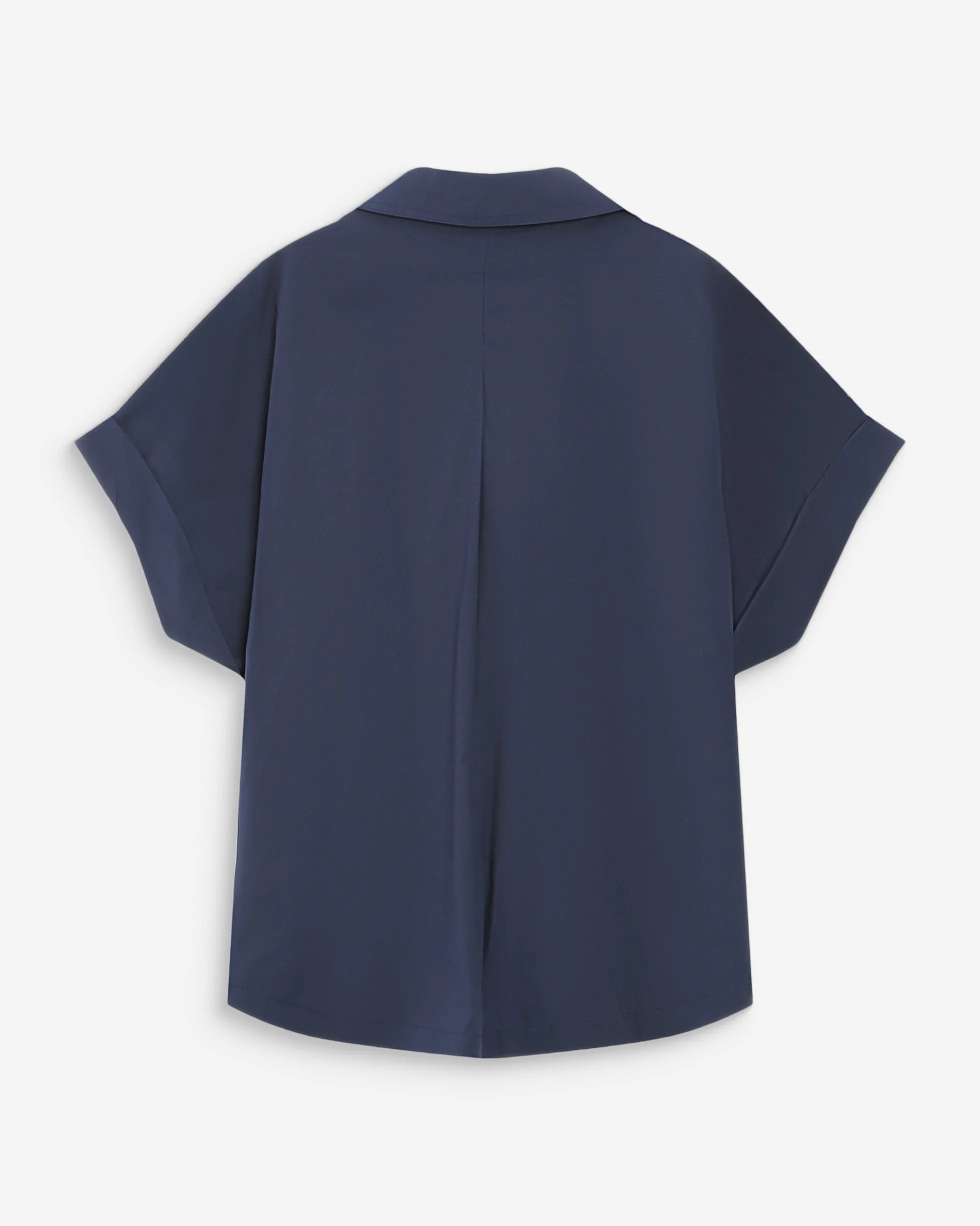 Blouse large en coton manches courtes marine Versigny