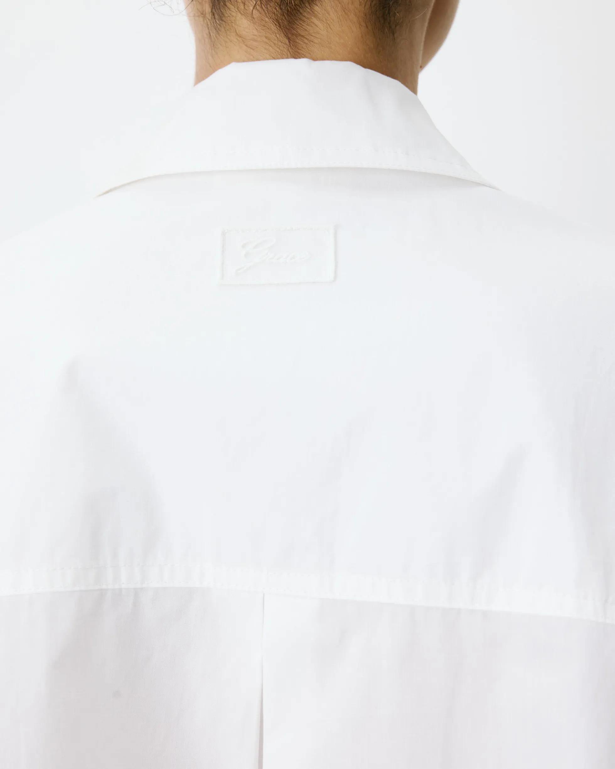 Blouse oversize manches larges en coton ivoire Ambre