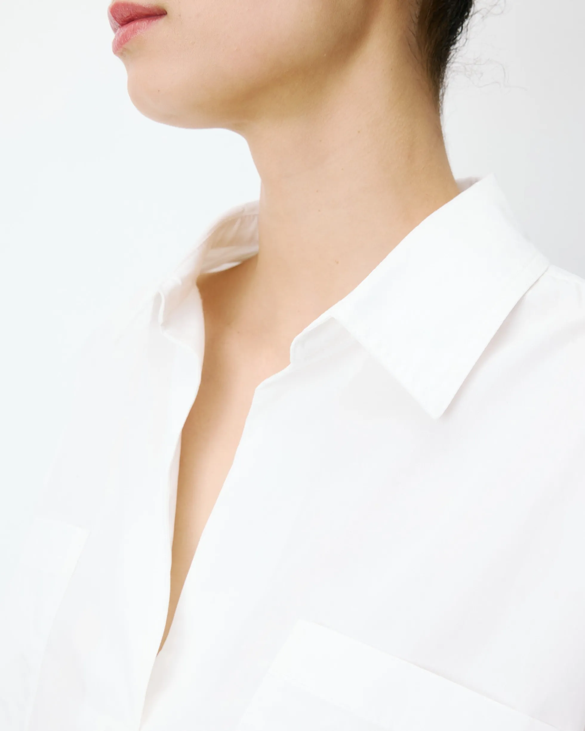 Blouse oversize manches larges en coton ivoire Ambre