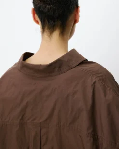 Blouse oversize manches larges en coton chocolat Ambre