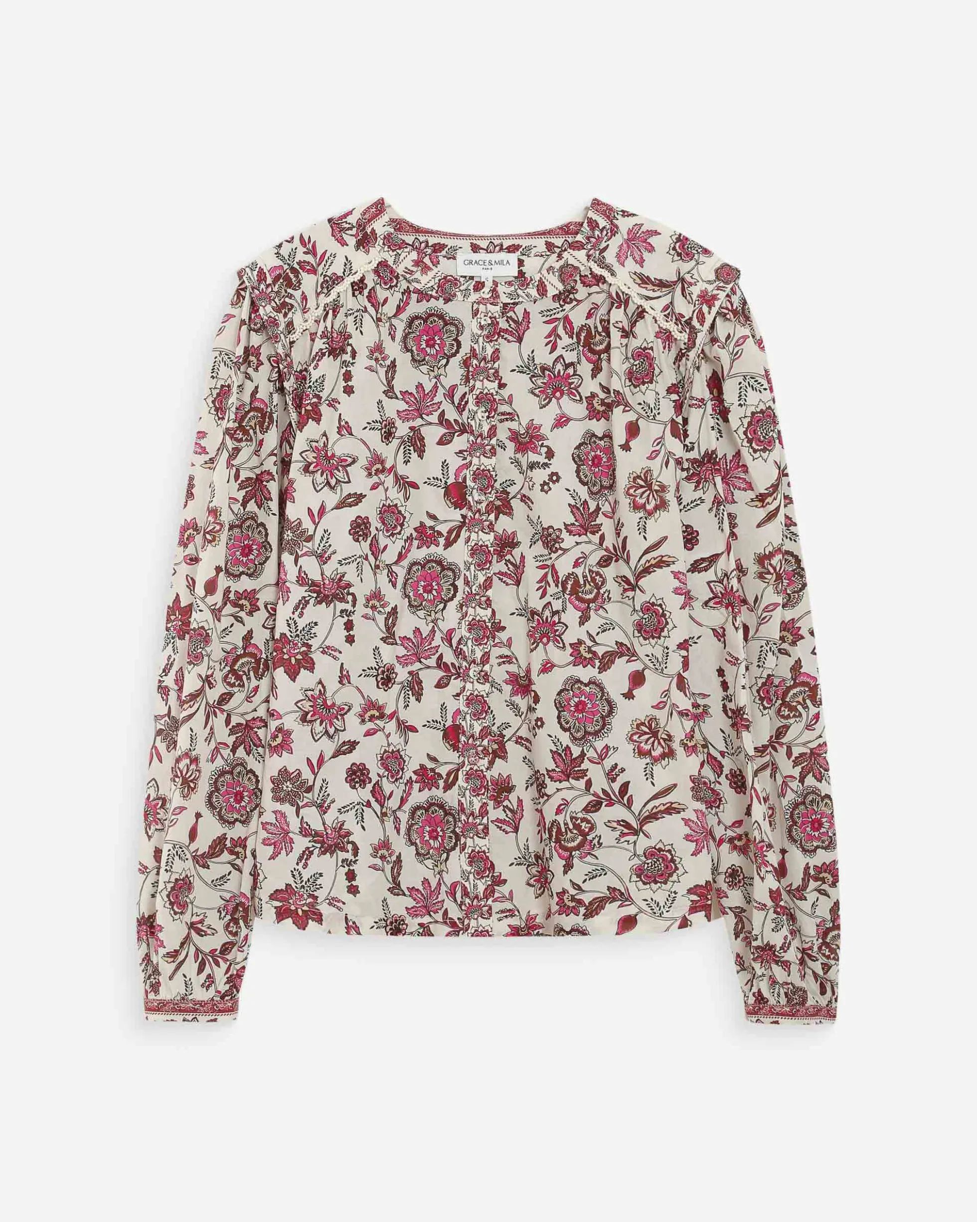 Blouse romantique en coton à motifs fleur Valencia