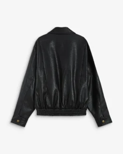 Blouson oversize similicuir à poches noir Axel