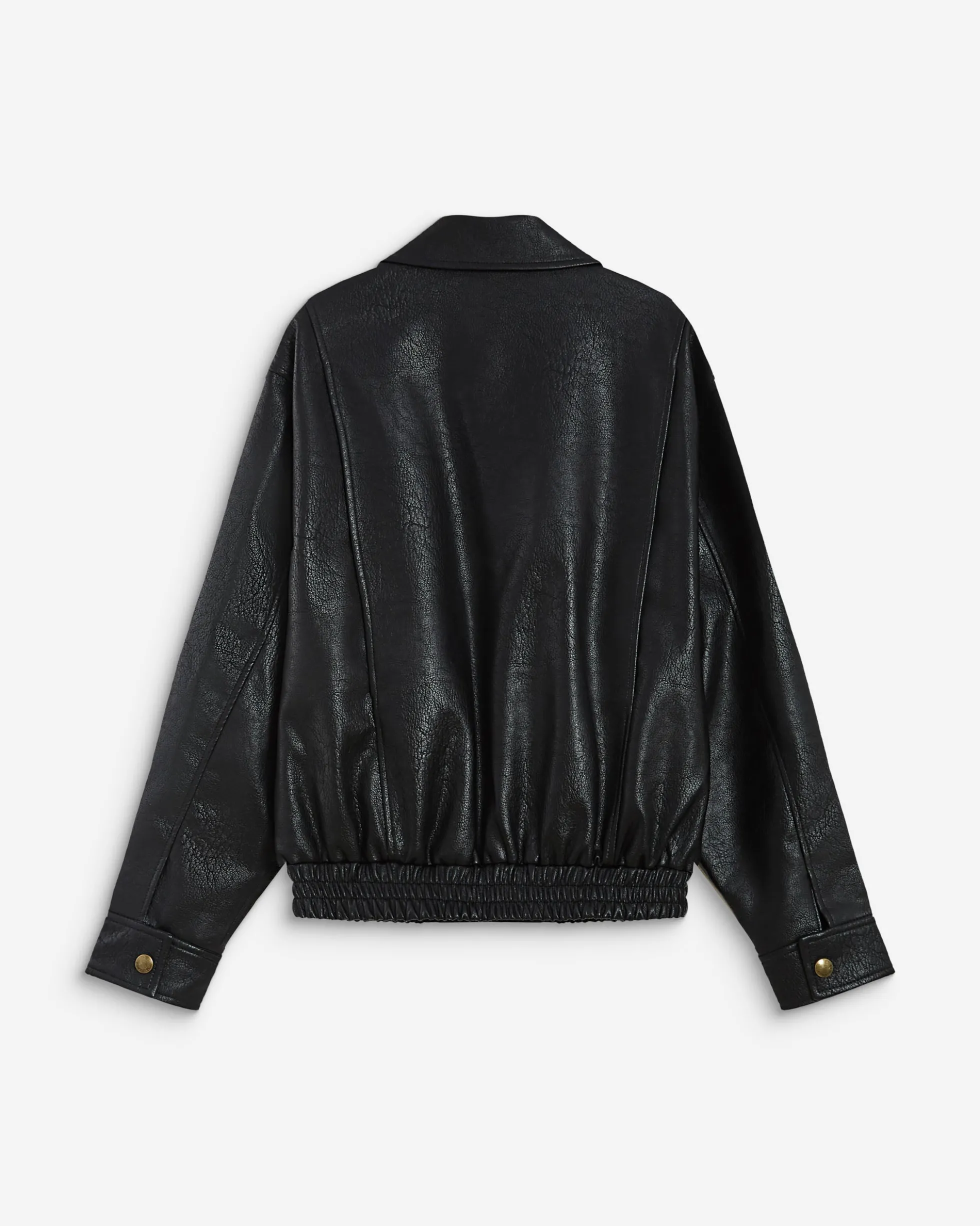 Blouson oversize similicuir à poches noir Axel