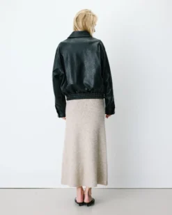 Blouson oversize similicuir à poches noir Axel