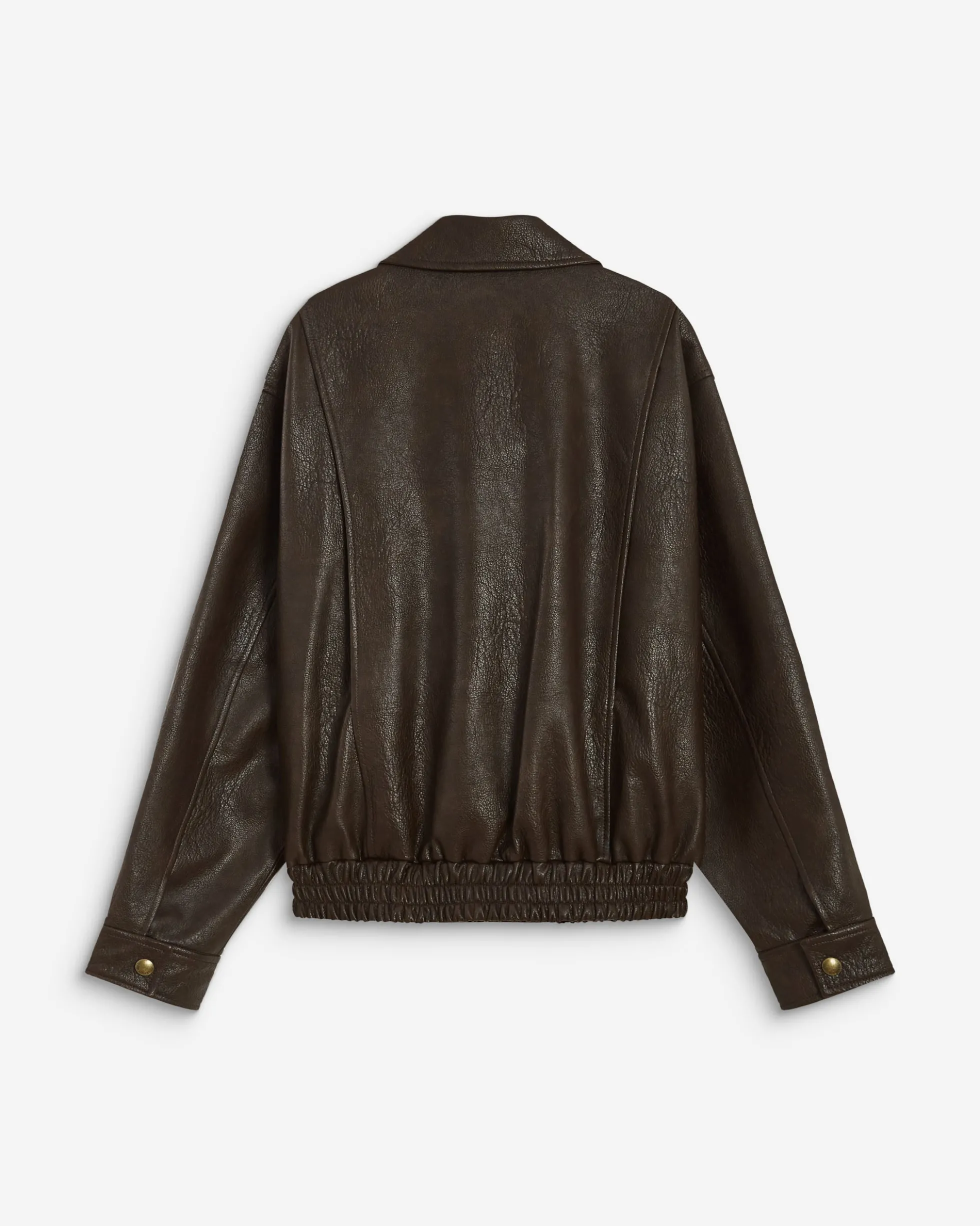 Blouson oversize similicuir à poches chocolat Axel