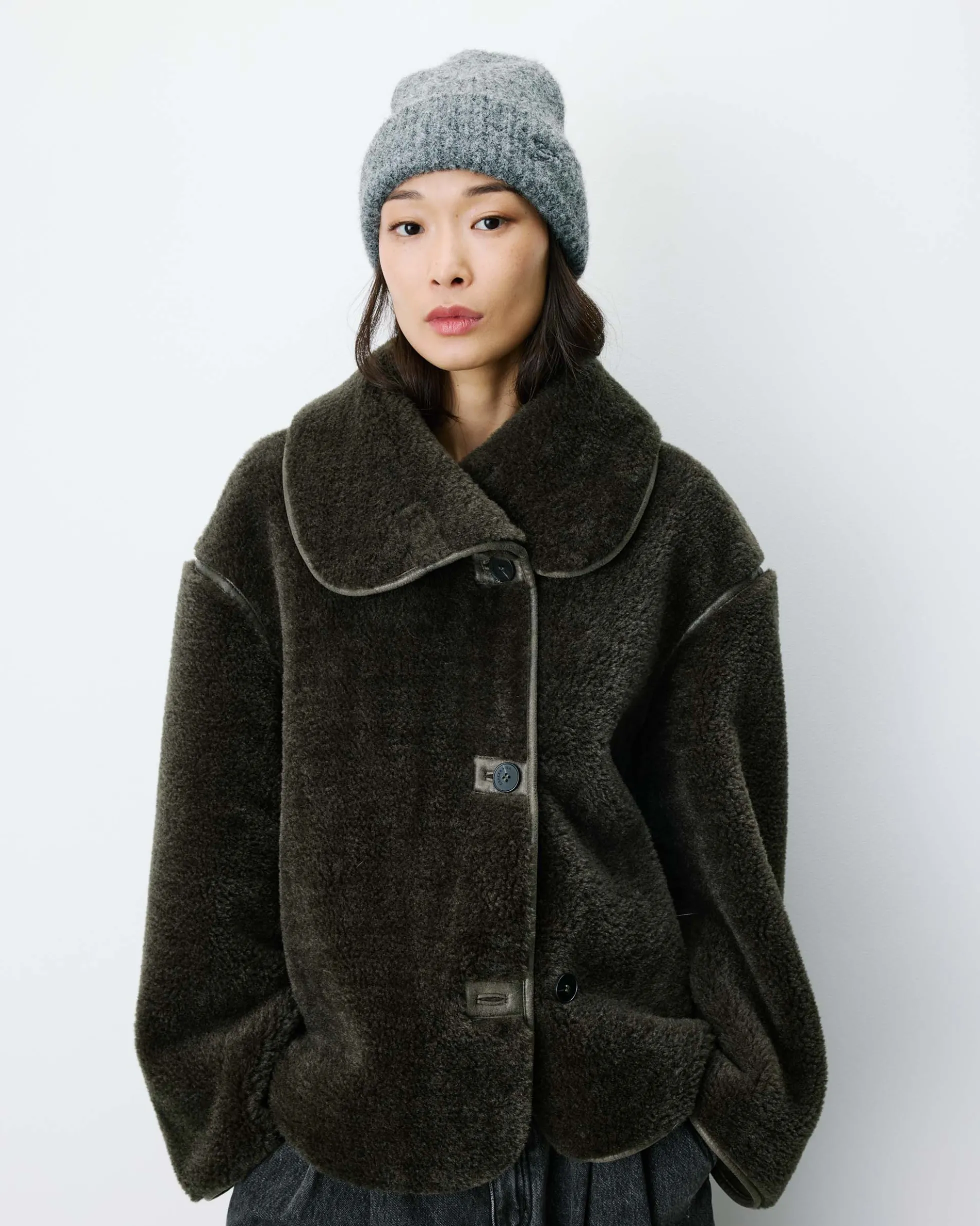 Bonnet en laine mélangée anthracite Antorin