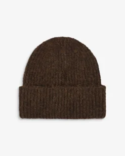 Bonnet en laine mélangée chocolat Antorin