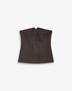 Bustier en laine mélangée à rayures chocolat Burton