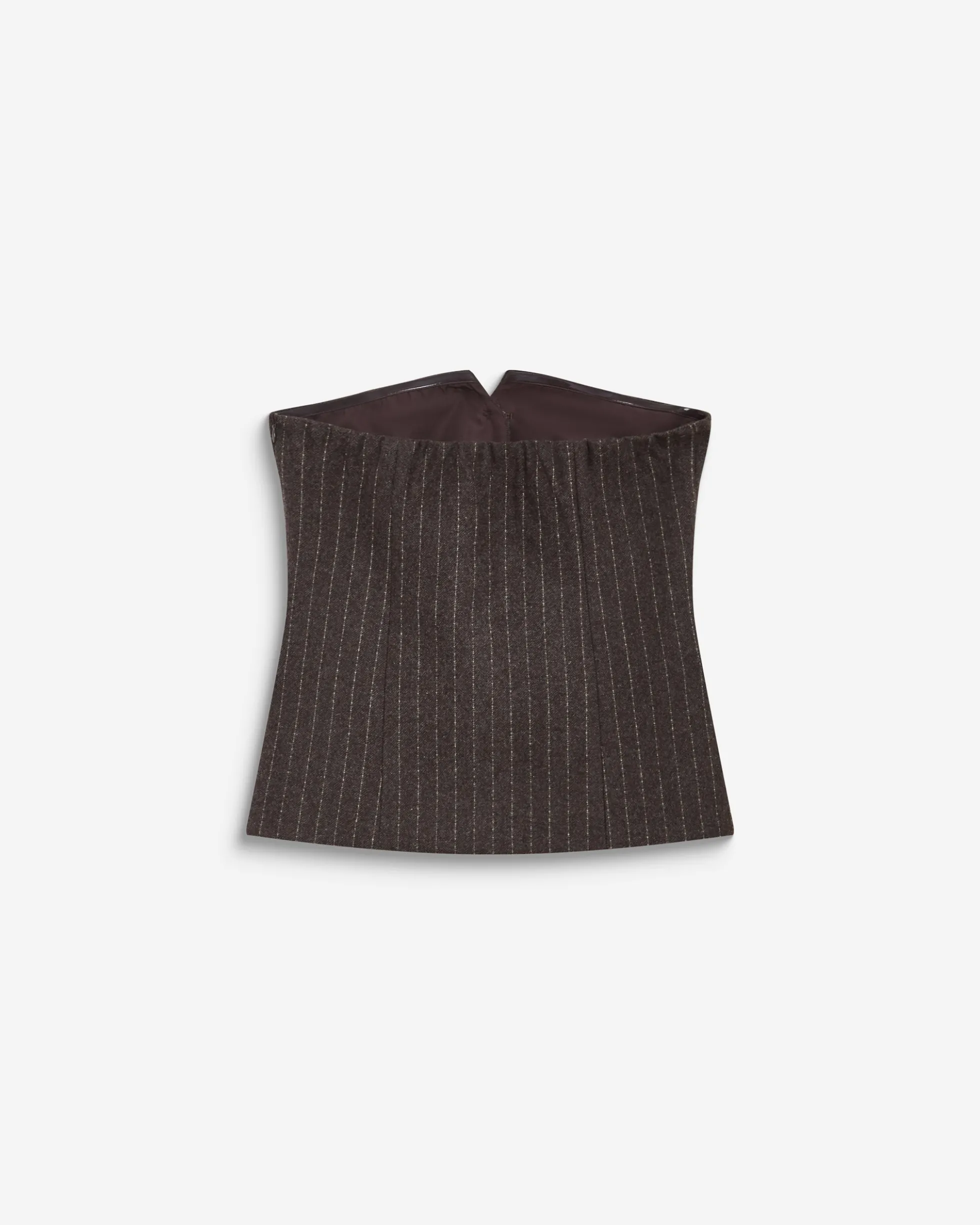 Bustier en laine mélangée à rayures chocolat Burton