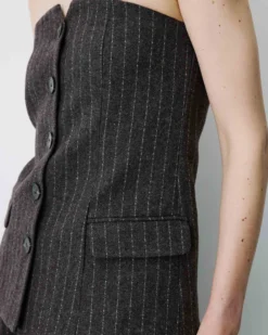 Bustier en laine mélangée à rayures chocolat Burton