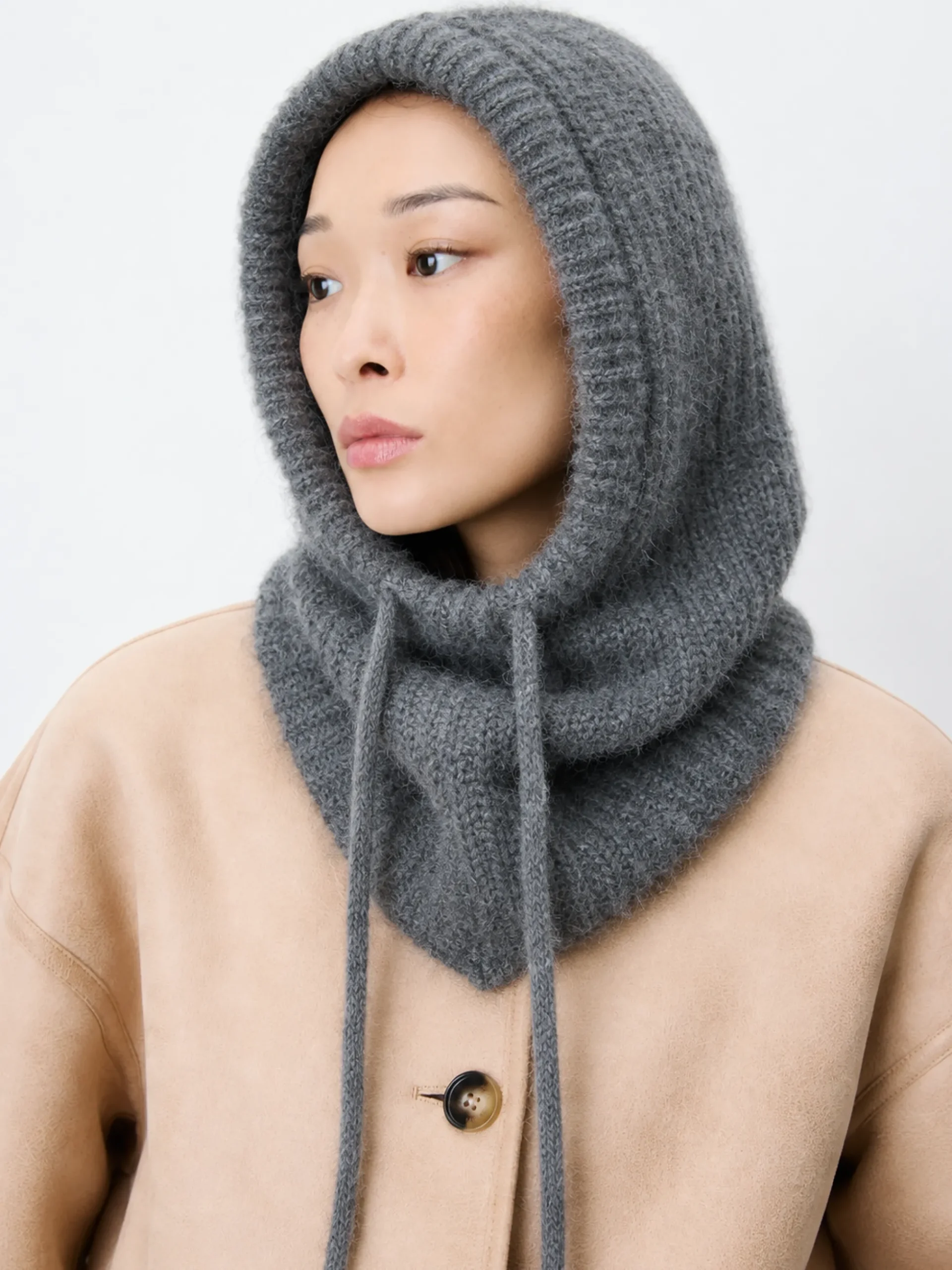 Cagoule en laine mélangée anthracite Samourai