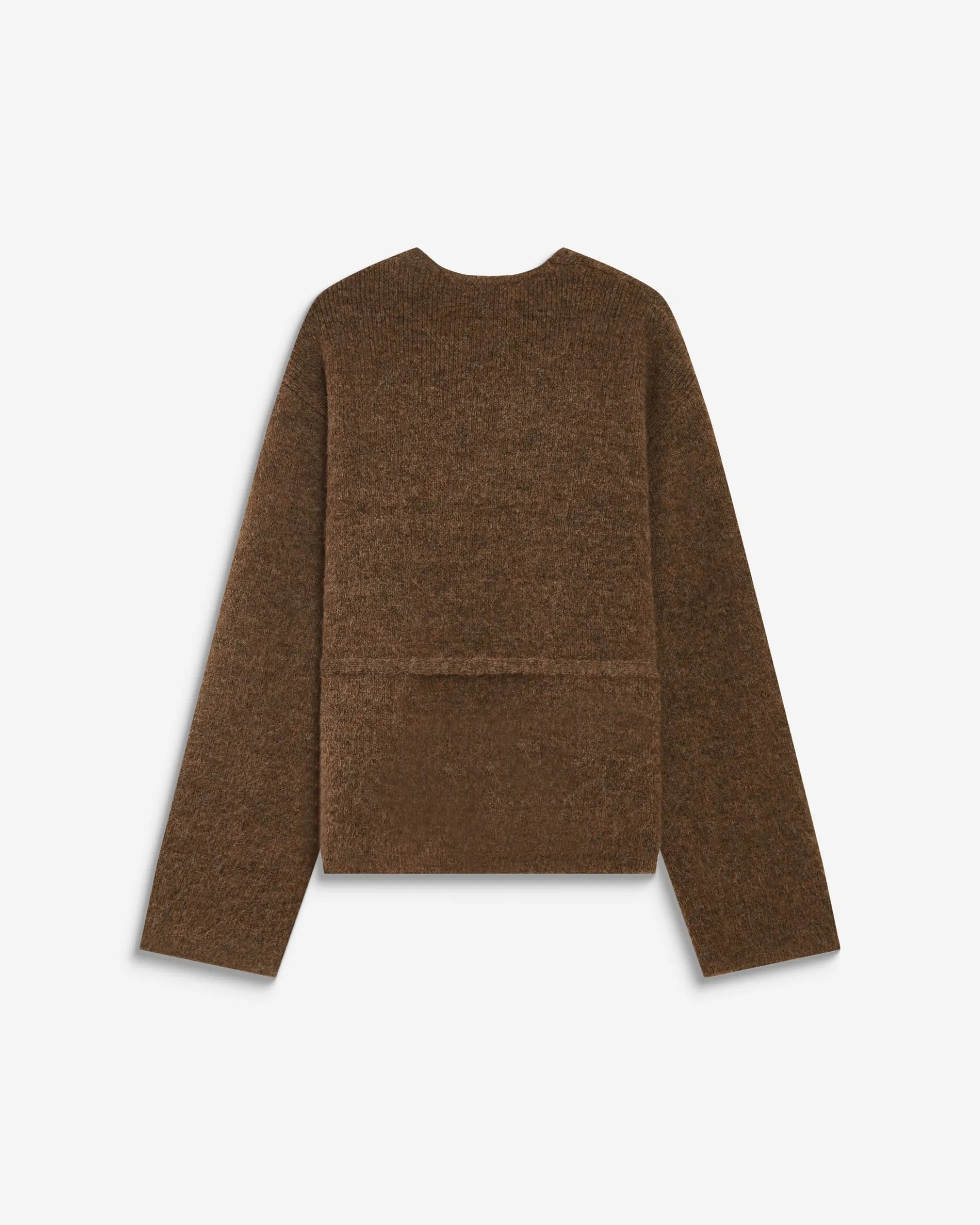 Cardigan cache-cœur nouable en maille chocolat Anior