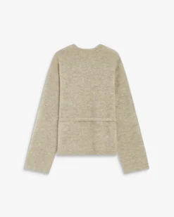 Cardigan cache-cœur nouable en maille grege Anior