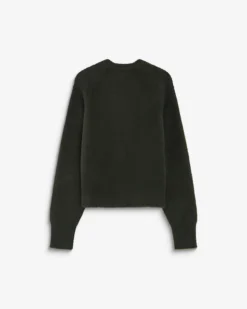 Cardigan doux col rond boutonné kaki Aleron