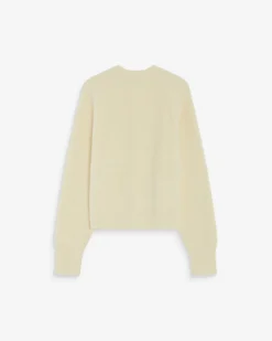 Cardigan doux col rond boutonné vanille Aleron