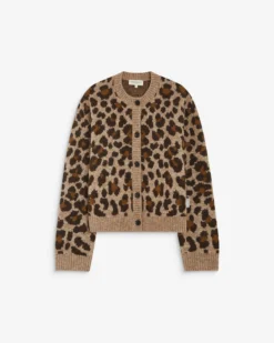 Cardigan manches longues col rond à motif leo Agnes