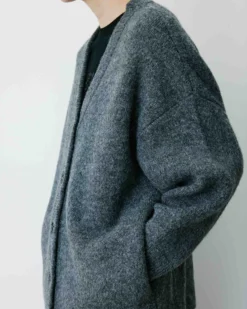 Cardigan oversize col V en maille douce anthracite Bloom