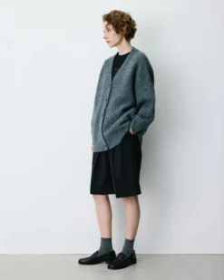 Cardigan oversize col V en maille douce anthracite Bloom