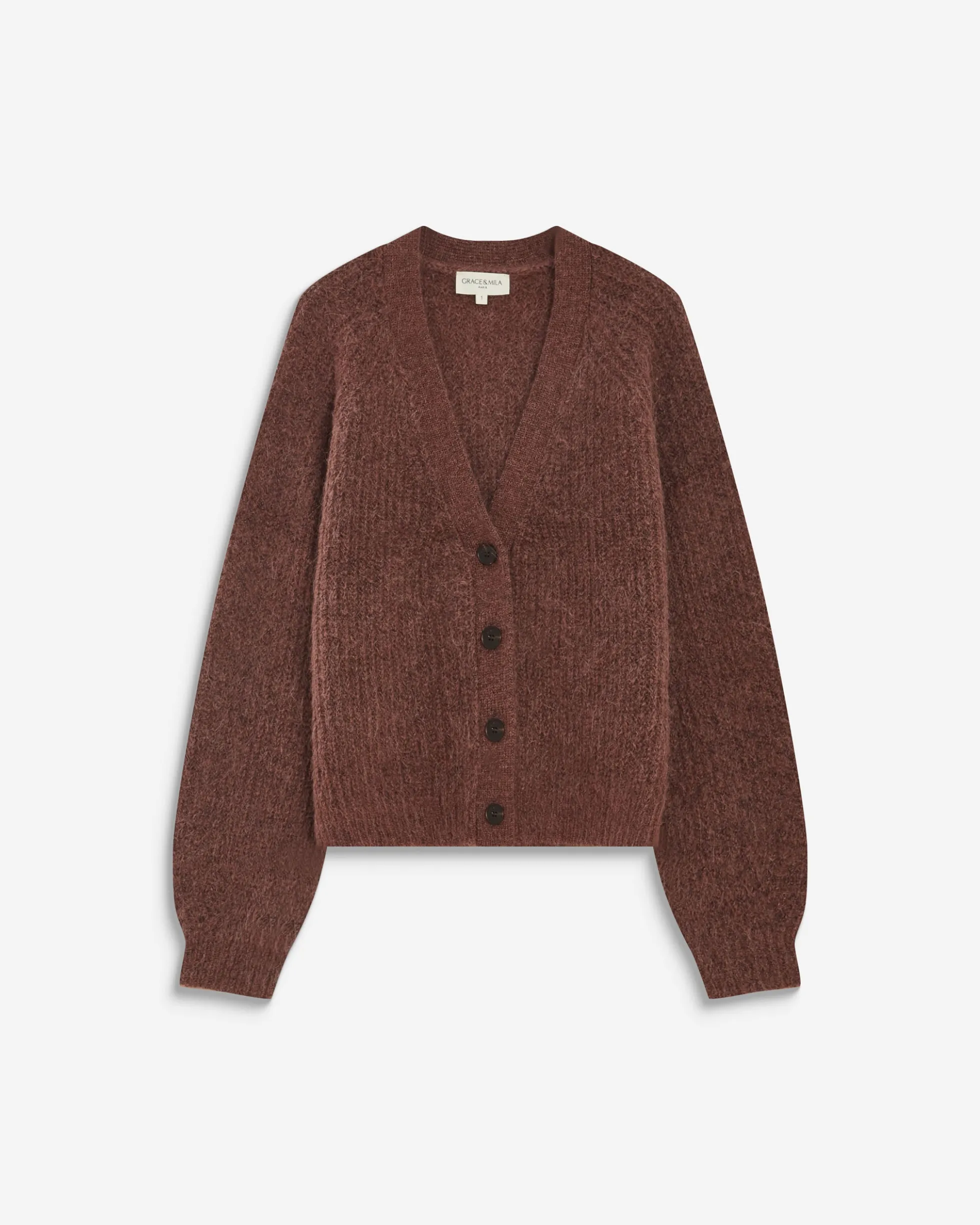 Cardigan oversize manches longues parme Saluda