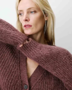 Cardigan oversize manches longues parme Saluda